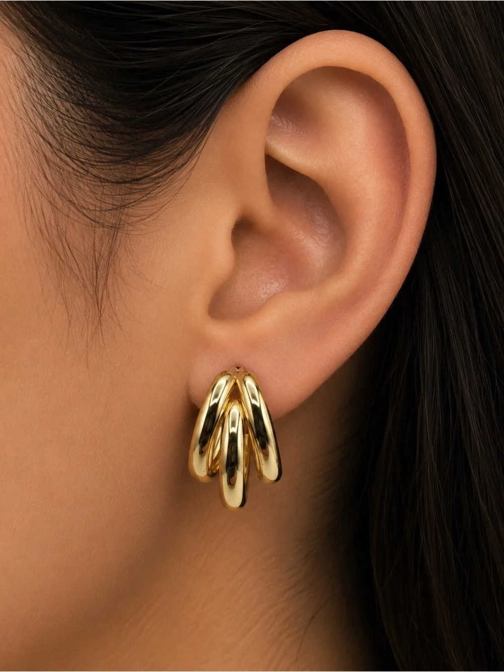 Gold-Filled Sculptural Earrings - Picture 3 of 3